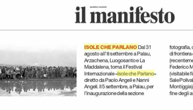 Il Manifesto - 17/08/24 - Agenda. Isole che parlano.